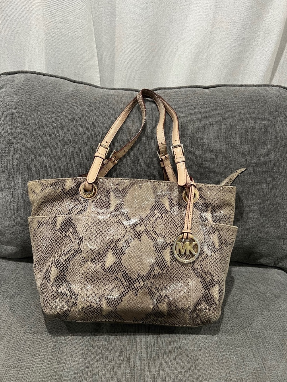 Michael Kors Jet Set Python Embossed Leather Tote bag